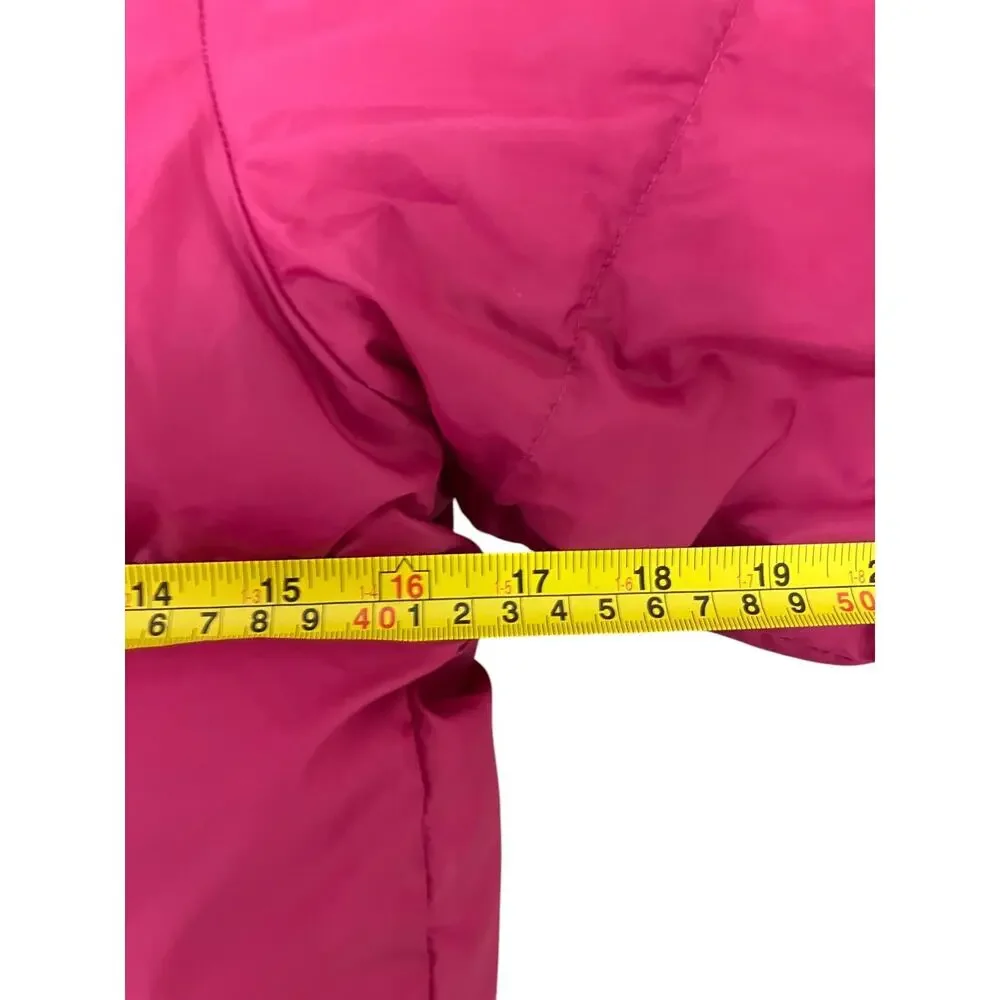 Ralph Lauren Hot Pink Puffer Coat Down Filled Padded Jacket Girls L Long Sleeve